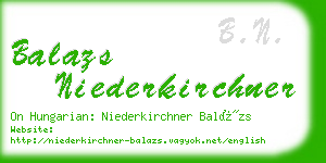 balazs niederkirchner business card